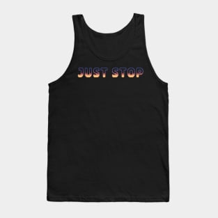 Just Stop Classic Video Game Graphic Vibrant Gradient Tank Top